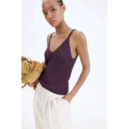 Mango top met glitters - paars