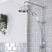 Hudson Reed Barre de Douche & Douchette Style Rétro Vintage Laiton Massif Chromé - Colonne sans robinetterie