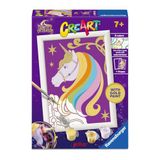 Ravensburger CreArt: Starry Unicorn - Schilderij met cijfers voor kinderen vanaf 7 jaar, inclusief schilderset met planken, frame, penseel en kleuren, 14 x 19 cm, cadeau-ideeën