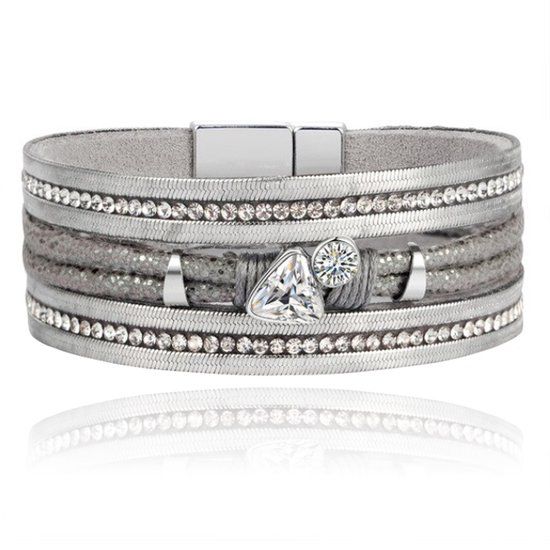 Deja Jewels Lookinggoodtoday Boho Armband met Meerdere Lagen - Triangle Grijs