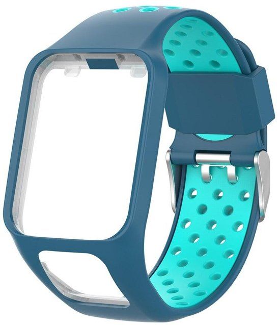 KELERINO. Siliconen horlogebandje voor TomTom Runner 2/3 & Spark 2/3 - Duo Color - Blauw