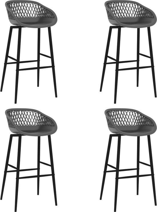 vidaXL Barstoelen 4 st grijs