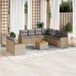 Prolenta Maison Exclusive - Tuinset voor in de tuin, bestaande uit 10 delen met kussens, kleur: beige, materiaal: polyrotan