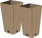 Prosperplast Plantenpot/bloempot - 2x - buiten - kunststof - lichtbruin - Eco wood look - D20 x H38 cm