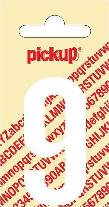 Pickup Plakcijfer Nobel 60 mm wit 9