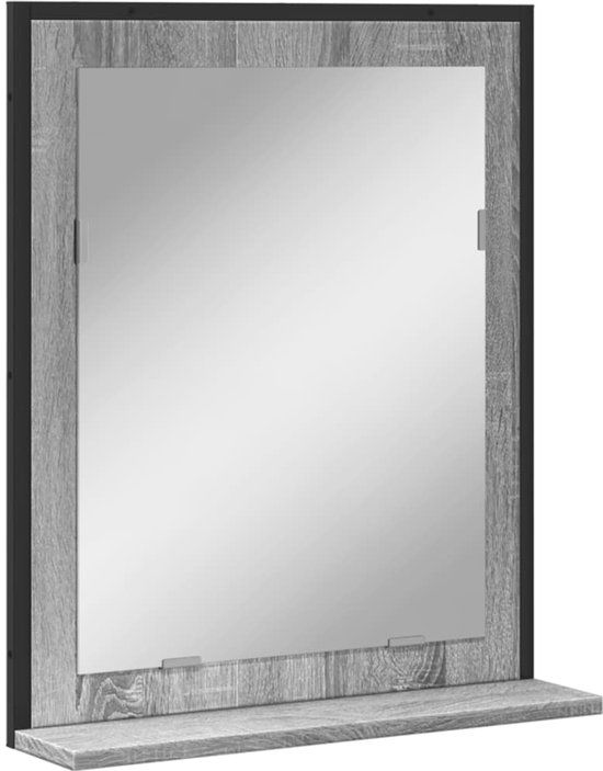 vidaXL Badkamerspiegel met schap 50x12x60 cm hout grijs sonoma eiken