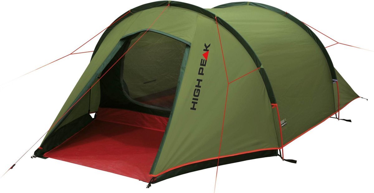 High Peak Kite 3 LW - Tunneltent - 3-Persoons - Groen/rood