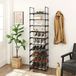 Songmics étagère à chaussures avec 10 tablettes, métal noir, 45x30x174 cm