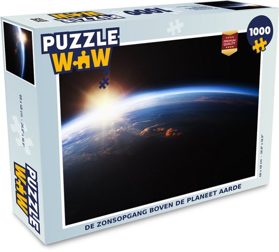 MuchoWow Puzzel De zonsopgang boven de planeet aarde - Legpuzzel - Puzzel 1000 stukjes volwassenen