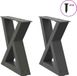 Pieds de table basse 2 pièces 40x(30-31,3) cm acier anthracite