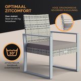 Casaria Polyrattan Tuinset – 1 Tafel 2 Stoelen – Weerbestendig Grijs