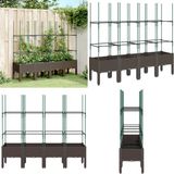 vidaXL Plantenbak met latwerk 160x40x142,5 cm polypropeen bruin