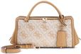 GUESS Audrey Logo Girlfriend Satchel Beige Logo veelkleurig