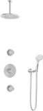 Hotbath Buddy - Inbouw Regendoucheset - 2 Stopkranen - Thermostatisch - Plafondbuis 15 cm - Hoofddouche 200 mm - Ronde Handdouche 3 Standen - Waterbesparend - V01