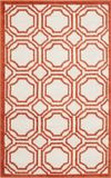 Safavieh Geometrisch Binnen/Outdoor Geweven Gebiedsdeken, Amherst Collection, AMT411, in Ivoor & Oranje, 76 X 122 cm
