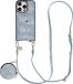 AVY Étui pour Apple iPhone 16 Pro | Avec Cordon, Portefeuille et Pochette | Compatible MagSafe | Étui en Similicuir avec Cordon de 130CM | Long Denim | Denim