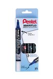 Pentel Maxiflo Green Label Pochette de 4 Zwart/Blauw/Rood/Groen
