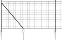 vidaXL Euro-hek met grondpennen 10 x 1,4 m PVC-Coated Staal Grijs Mesh