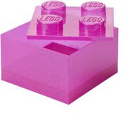 LEGO Opbergbox Brick 4 met Deksel Glitter Medium Violet