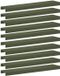 vidaXL Bordure de jardin en acier 10 pièces Olive 100 x 20 x 5 cm