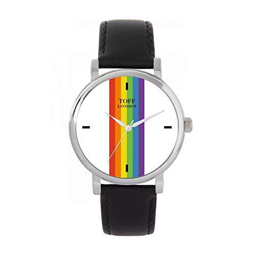 Toff London Pride Lineair horloge met witte stokken