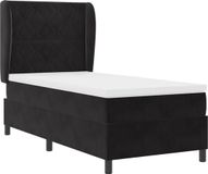 vidaXL Boxspringbed met matras, Zwart, 190 x 90 cm, Fluweel