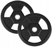 HMS Olympische Halteringschijven 2x20kg Rubber - Zwart