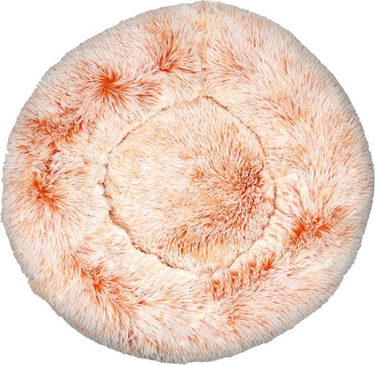 BEESSIES BEESSIES® donut hondenmand/kattenmand 50 cm - oranje wit - huisdierbed hond kat mand