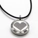 Zen'Arôme CA-COL-hart aromatherapie etherische olie sieraden diffuser ketting leer en medaillon roestvrij staal met motief "Hart Pixel" – incl. 5 kleurrijke geurbladen – Zen'Aroma, chroom