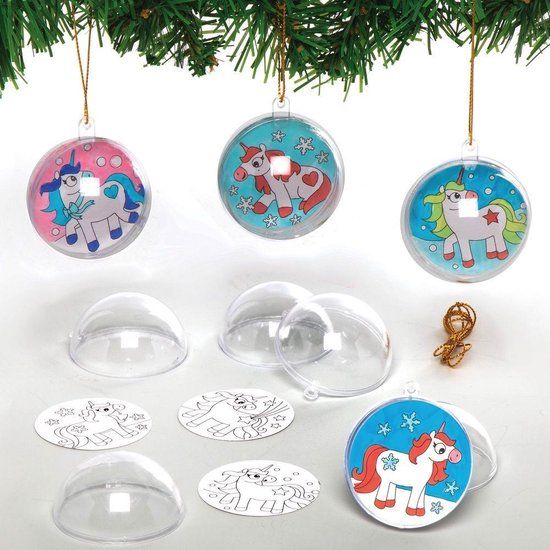 Baker Ross AX350 Feestelijke Lama Kleur In Kerstbal-Decoratiesets Voor Kinderen - Pakket Van 8