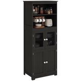 HOMCOM Keukenkast 60x30x162cm MDF Zwart