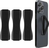 kwmobile Vingerhouder voor Smartphone - Zelfklevende Finger Holder - Set van 3 - Zwart