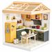 Dreamy Bay Miniature House Kitchen with LED Light, 126 Parts, DIY Model Building Craft Kit
