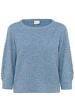 KAFFE Kaffe Women's Pullover Boat Neck 3/4 Sleeves Beading Regular Fit Hip Length dames Sweater