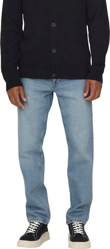 Only & Sons Onsedge Straight Fit Jeans - Light Blue Denim - Men's W28 x L30