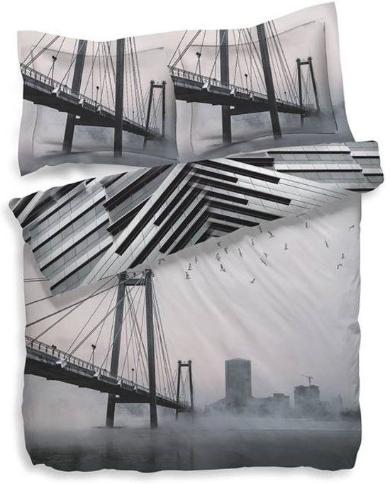 Hecket & Lane Heckett & Lane Nari Dekbedovertrek - Lits-jumeaux - 240x200/220 cm + 2 kussenslopen - Cloudburst Grey