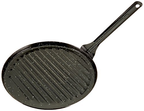 La Ideal 20024 Ronde Geëmailleerde Roast Pan, 24 cm, Staal, Zwart