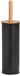 ZELLER Brosse WC, brosse de toilette, métal/bambou, brosse WC avec support - porte-brosse WC - Noir - brosse WC avec support - Inox