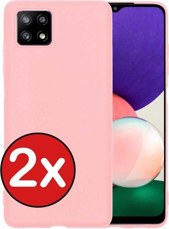 Samsung Galaxy A22 5G Case - Silicone Cover - Light Pink - 2 Pack