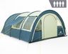 CampFeuille Tente tunnel "Multi" pour 4 personnes, bleu/beige, avec espace avant, colonne d'eau de 5000 mm