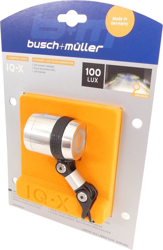 Busch & Müller Lumotec IQ-X Koplamp voor Naafdynamo