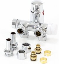 Royal Plaza Odin Thermostatische Radiator Aansluitblok Haaks Chroom