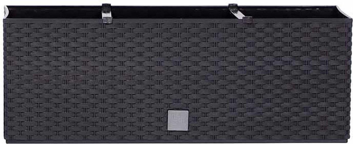 Prosperplast Rato plantenbak met irrigatiesysteem antraciet 51 x 19 x 18 cm - 17 liter - Balkonbakken/bloembakken