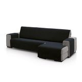 FAVERTI® Bankhoes voor chaise longue, hoekdeel rechts 240 cm (voor), model PEGO, zwart, chenille met extra zacht gevoel, hoogwaardige chaise bescherming in Spanje, van gerecycled materiaal