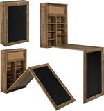en.casa Klaptafel eettafel voor wandmontage met krijtbord hout