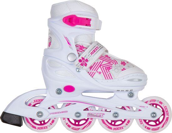 Roces Inlineskates JOKEY 3.0 GIRL - Wit/Roze 38-41 - Verstelbaar - Kinderen