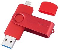 mygzq OTG USB Flash Drive USB 3.0 Hoge snelheid Pen Drive 16 GB 32GB 64 GB 128 GB 256 GB Pendrive Micro USB Stick Flash Memory Disk (Capacity : 32GB, Color : Red)
