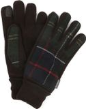 Barbour Hackney Tartan Groen Heren Leren Winterhandschoenen