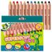 JOLLY Supersoft 3-in-1 - 12 kleuren potloden, pastels à la cire et crayons aquarelle en un, mine extra douce de 10 mm, incassable et opaque, pour enfants, école et maternelle