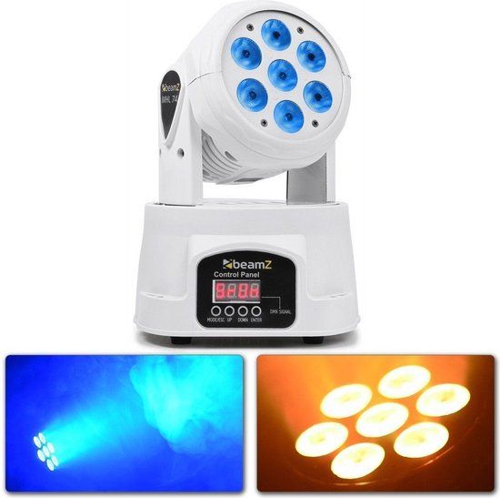 BeamZ MHL74 - White LED Moving Head Wash with 7x 10W LEDs